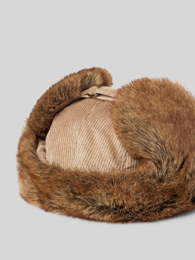 Peek & Cloppenburg BartsMütze Mit Kunstfell Modell 'RIB BOMBER' In Sand