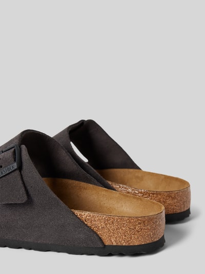 Peek & Cloppenburg BirkenstockLederslides Mit Breiten Riemen Modell 'Arizona' In Mittelgrau