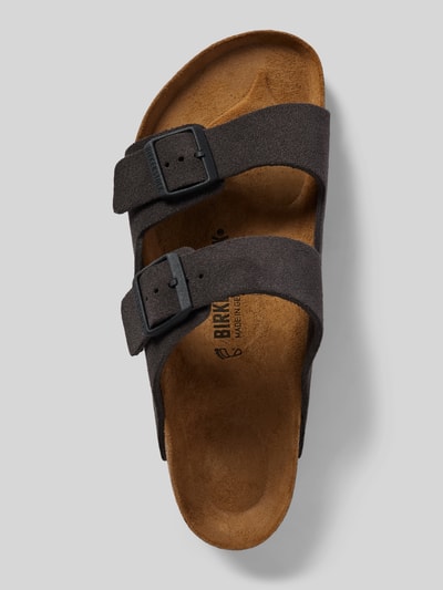 Peek & Cloppenburg BirkenstockLederslides Mit Breiten Riemen Modell 'Arizona' In Mittelgrau