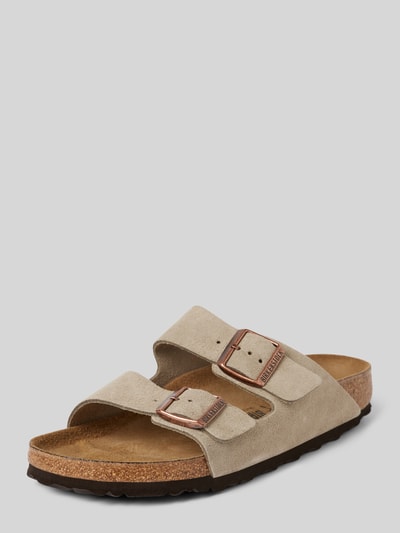 Peek & Cloppenburg BirkenstockLederslides mit breiten Riemen Modell 'Arizona' in taupe