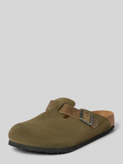 Peek & Cloppenburg BirkenstockLederslides mit Dornschließe Modell 'BOSTON' in beige