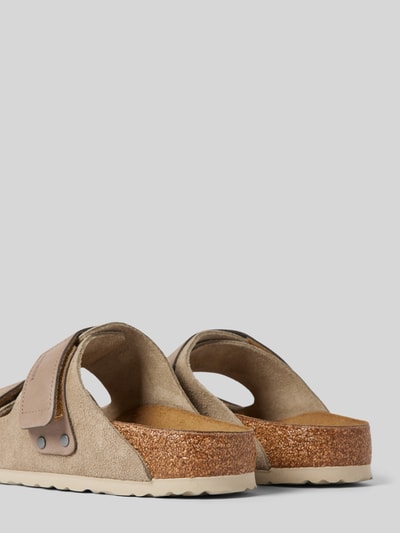 Peek & Cloppenburg BirkenstockSandalen Aus Reinem Leder Mit Klettverschluss Modell 'Nubuck' In Taupe