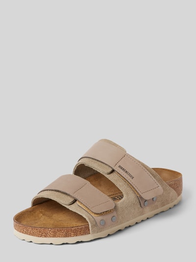Peek & Cloppenburg BirkenstockSandalen aus reinem Leder mit Klettverschluss Modell 'Nubuck' in taupe
