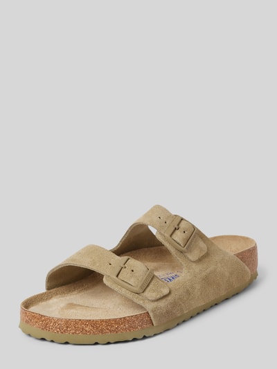 Peek & Cloppenburg BirkenstockSlides aus Leder mit Dornschließe Modell 'Arizona' in khaki