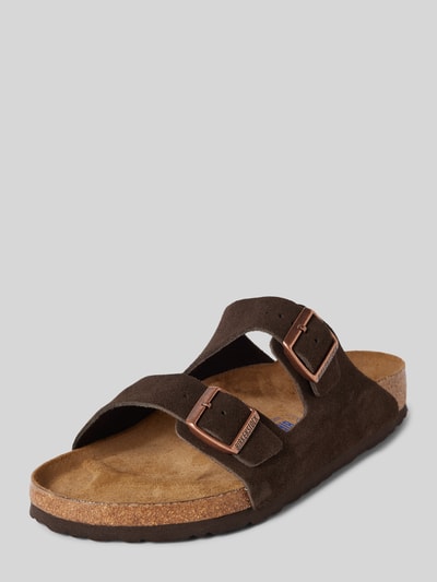 Peek & Cloppenburg BirkenstockSlides aus Leder mit Dornschließe Modell 'Arizona' in dunkelbraun