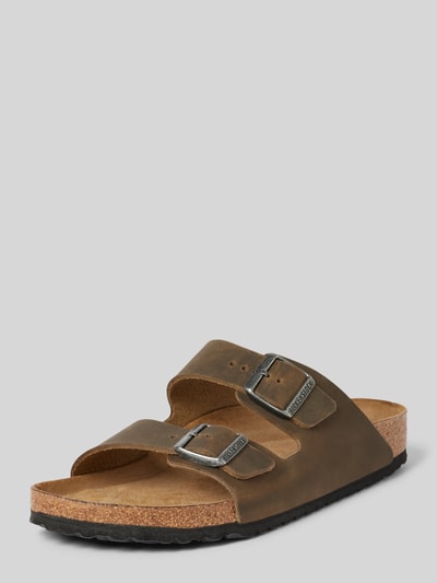 Peek & Cloppenburg BirkenstockSlides aus Leder mit Dornschließe Modell 'Arizona' in khaki