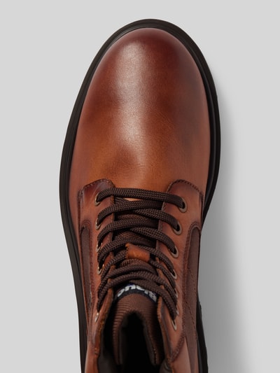 Peek & Cloppenburg Blauer USASchnürstiefel Mit Label-Detail Modell 'BUXTON' In Cognac