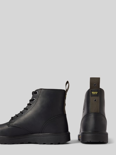 Peek & Cloppenburg Blauer USASchnürstiefel Mit Label-Detail Modell 'GUANTANAMO' In Black