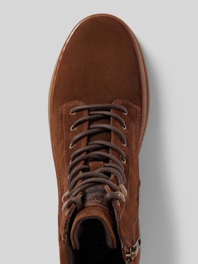 Peek & Cloppenburg Blauer USASchnürstiefel Mit Strukturierte Sohle Modell 'IUKA' In Mittelbraun