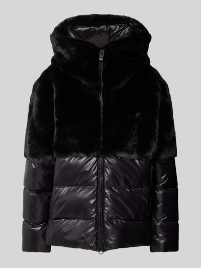 Peek & Cloppenburg Blauer UsaSteppjacke Mit Kunstfellbesatz In Black