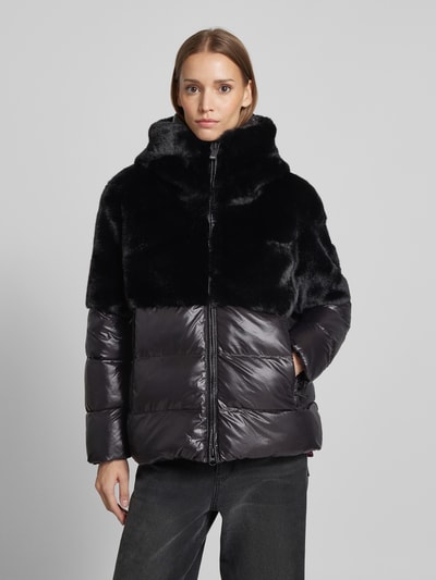 Peek & Cloppenburg Blauer UsaSteppjacke Mit Kunstfellbesatz In Black