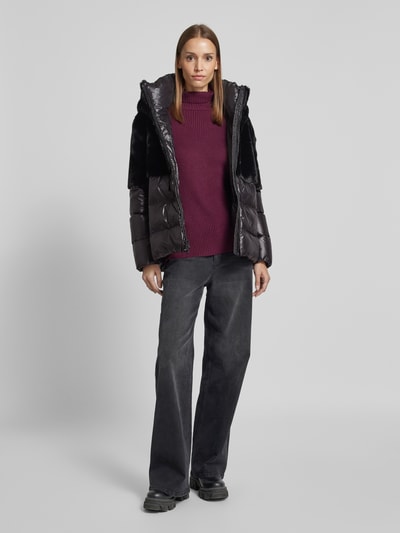 Peek & Cloppenburg Blauer UsaSteppjacke mit Kunstfellbesatz in black