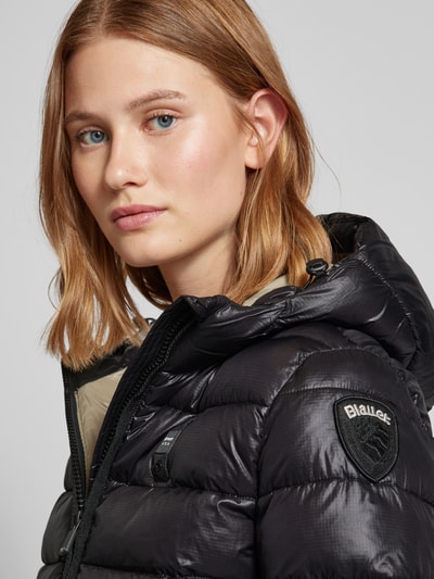 Peek & Cloppenburg Blauer UsaSteppjacke Mit Label-Badge In Black