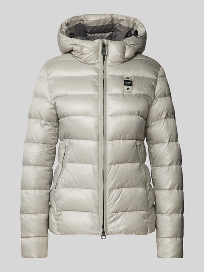 Peek & Cloppenburg Blauer UsaSteppjacke Mit Label-Badge In Hellgrau