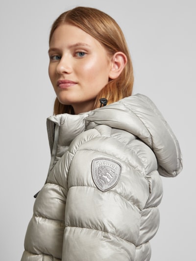 Peek & Cloppenburg Blauer UsaSteppjacke Mit Label-Badge In Hellgrau