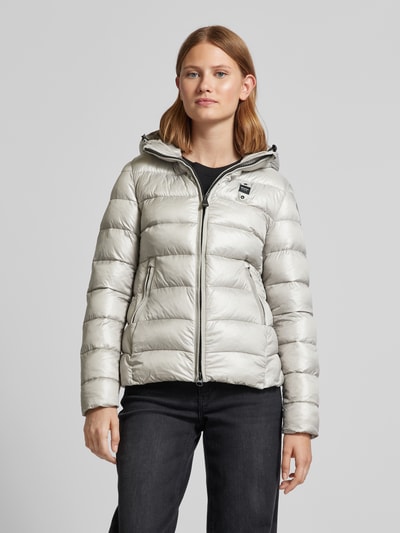 Peek & Cloppenburg Blauer UsaSteppjacke Mit Label-Badge In Hellgrau