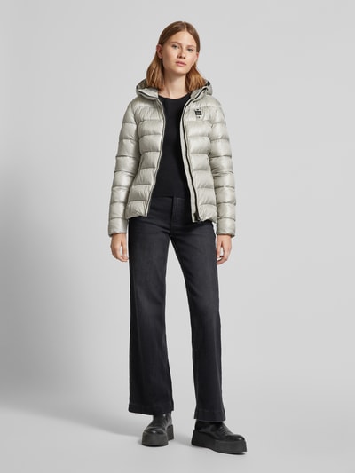 Peek & Cloppenburg Blauer UsaSteppjacke Mit Label-Badge In Hellgrau