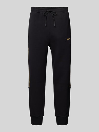 Peek & Cloppenburg BOSS GreenTapered Fit Sweatpants Mit Label-Detail Modell 'Hadikonos' In Black