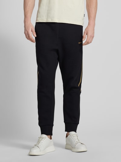 Peek & Cloppenburg BOSS GreenTapered Fit Sweatpants Mit Label-Detail Modell 'Hadikonos' In Black
