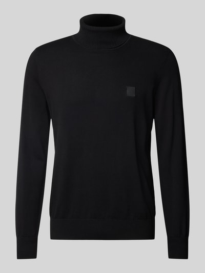 Peek & Cloppenburg BOSS OrangeRollkragenpullover Mit Label-Detail Modell 'Akiro' In Black