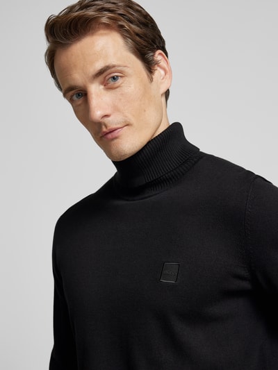 Peek & Cloppenburg BOSS OrangeRollkragenpullover Mit Label-Detail Modell 'Akiro' In Black