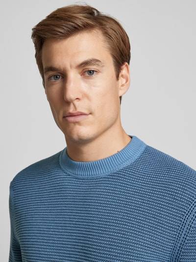 Peek & Cloppenburg BOSS OrangeStrickpullover Mit Rundhalsausschnitt Modell 'Amercury' In Rauchblau