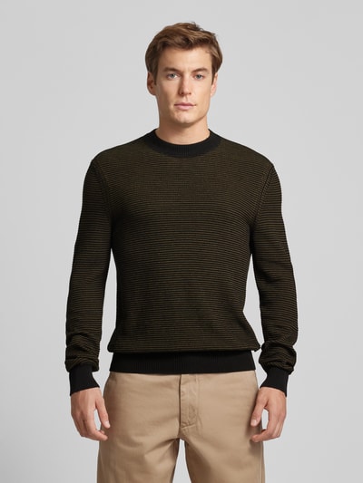Peek & Cloppenburg BOSS OrangeStrickpullover Mit Rundhalsausschnitt Modell 'Amercury' In Black