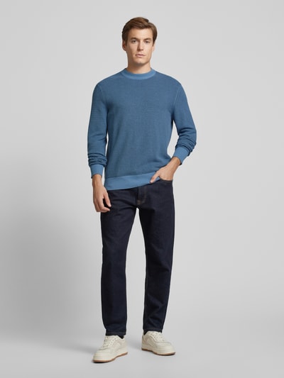 Peek & Cloppenburg BOSS OrangeStrickpullover mit Rundhalsausschnitt Modell 'Amercury' in rauchblau