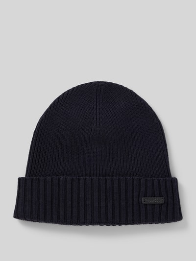 Peek & Cloppenburg BOSSBeanie mit Label-Badge Modell 'Fati' in dunkelblau