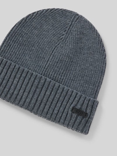 Peek & Cloppenburg BOSSBeanie Mit Label-Badge Modell 'Fati' In Mittelgrau