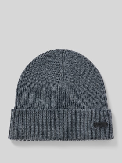 Peek & Cloppenburg BOSSBeanie mit Label-Badge Modell 'Fati' in mittelgrau