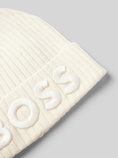 Peek & Cloppenburg BOSSBeanie Mit Label-Stitching Modell 'Lara' In Ecru