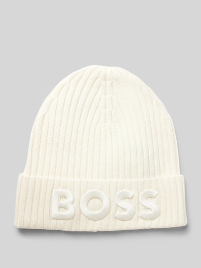 Peek & Cloppenburg BOSSBeanie mit Label-Stitching Modell 'Lara' in ecru