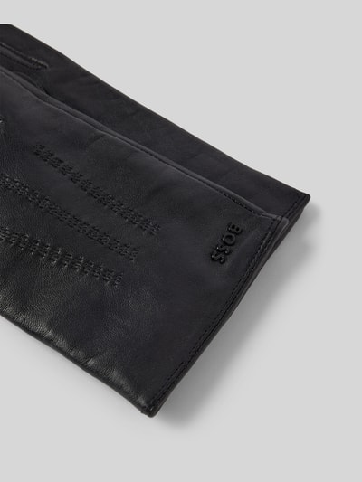 Peek & Cloppenburg BOSSHandschuhe Aus Lammleder Mit Label-Detail Modell 'Hainz' In Black
