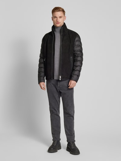 Peek & Cloppenburg BOSSJacke aus Ziegenleder mit Stehkragen Modell 'Mauricio' in black