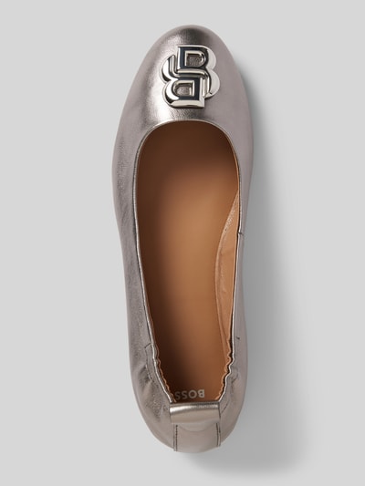 Peek & Cloppenburg BOSSLederballerinas Mit Label-Applikation Modell 'Dasy' In Silber