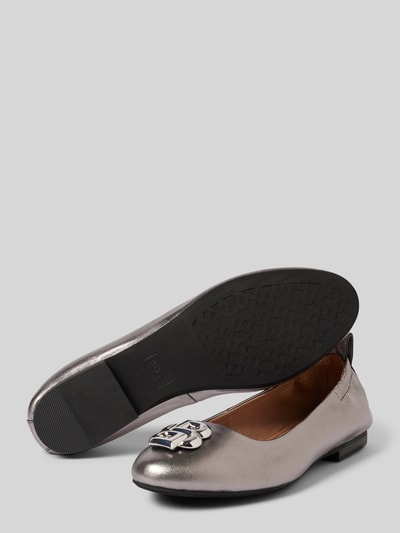 Peek & Cloppenburg BOSSLederballerinas Mit Label-Applikation Modell 'Dasy' In Silber