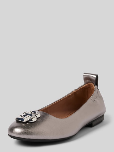 Peek & Cloppenburg BOSSLederballerinas mit Label-Applikation Modell 'Dasy' in silber