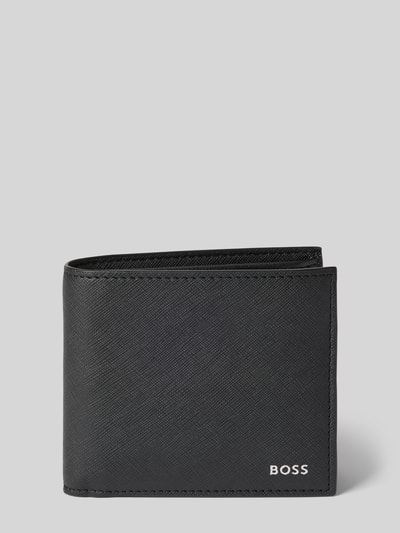 Peek & Cloppenburg BOSSLederportemonnaie mit Label-Print Modell 'Zair' in black