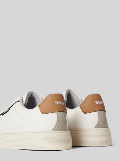 Peek & Cloppenburg BOSSLedersneaker Mit Label-Details Modell 'Rhys_Tenn' In Weiss