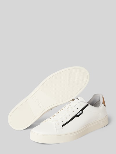 Peek & Cloppenburg BOSSLedersneaker Mit Label-Details Modell 'Rhys_Tenn' In Weiss