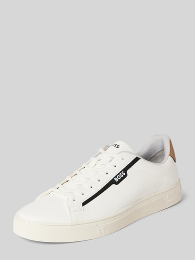Peek & Cloppenburg BOSSLedersneaker mit Label-Details Modell 'Rhys_Tenn' in weiss