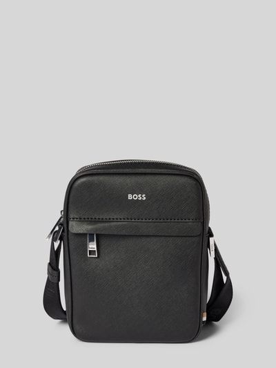 Peek & Cloppenburg BOSSLederumhängetasche Mit Label-Schriftzug Modell 'Zair' In Black
