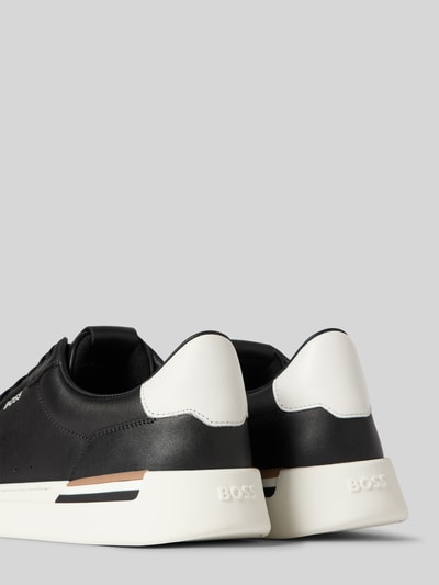 Peek & Cloppenburg BOSSLow Top Sneaker Aus Leder Mit Schnürung In Black