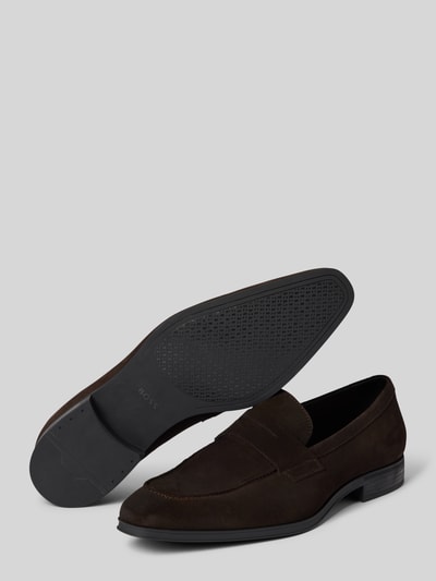 Peek & Cloppenburg BOSSPenny-Loafer Aus Echtem Leder Modell 'Theon' In Dunkelbraun