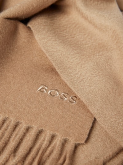 Peek & Cloppenburg BOSSSchal Aus Kaschmir Mit Label-Stitching Modell 'Scottas' In Mittelbraun