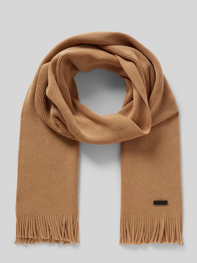 Peek & Cloppenburg BOSSSchal mit Label-Badge Modell 'Albas' in camel