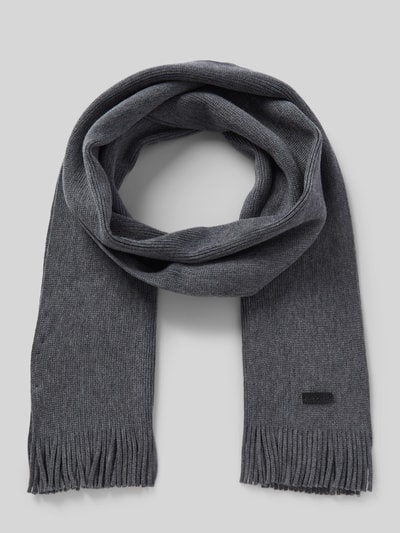 Peek & Cloppenburg BOSSSchal mit Label-Badge Modell 'Albas' in mittelgrau
