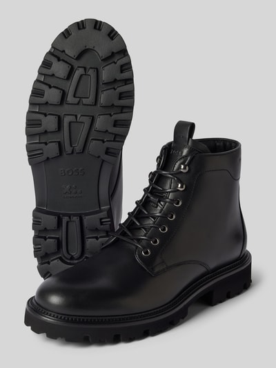 Peek & Cloppenburg BOSSSchnürboots Aus Leder Mit Zugschlaufe Modell 'Juylo' In Black