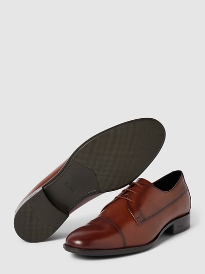 Peek & Cloppenburg BOSSSchnürschuhe Aus Leder Mit Label-Prägung Modell 'Colby' In Mittelbraun